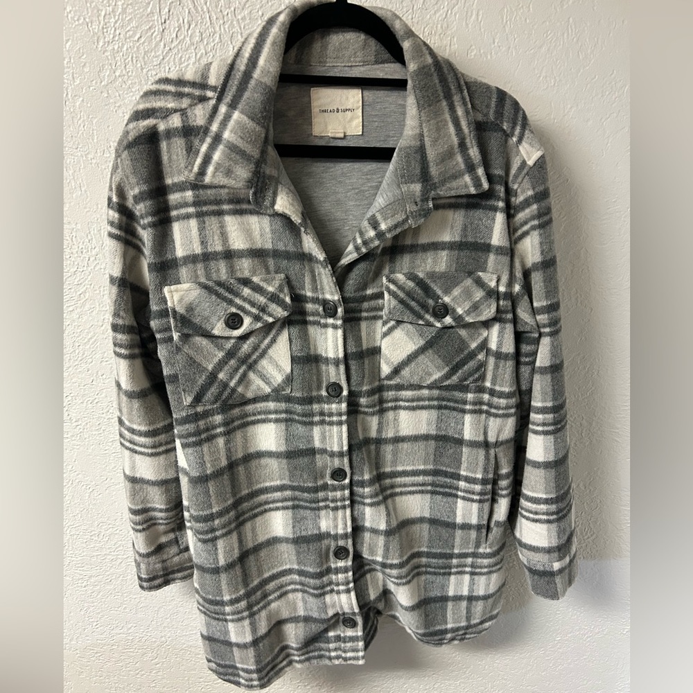 Thread & Supply - Grey and White Shacket